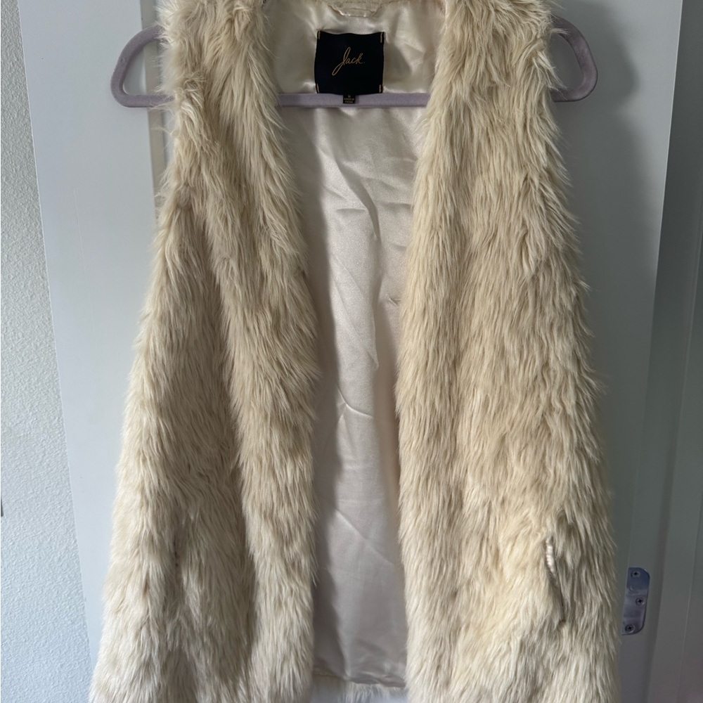 Jack by BB Dakota Cream Faux Fur Vest